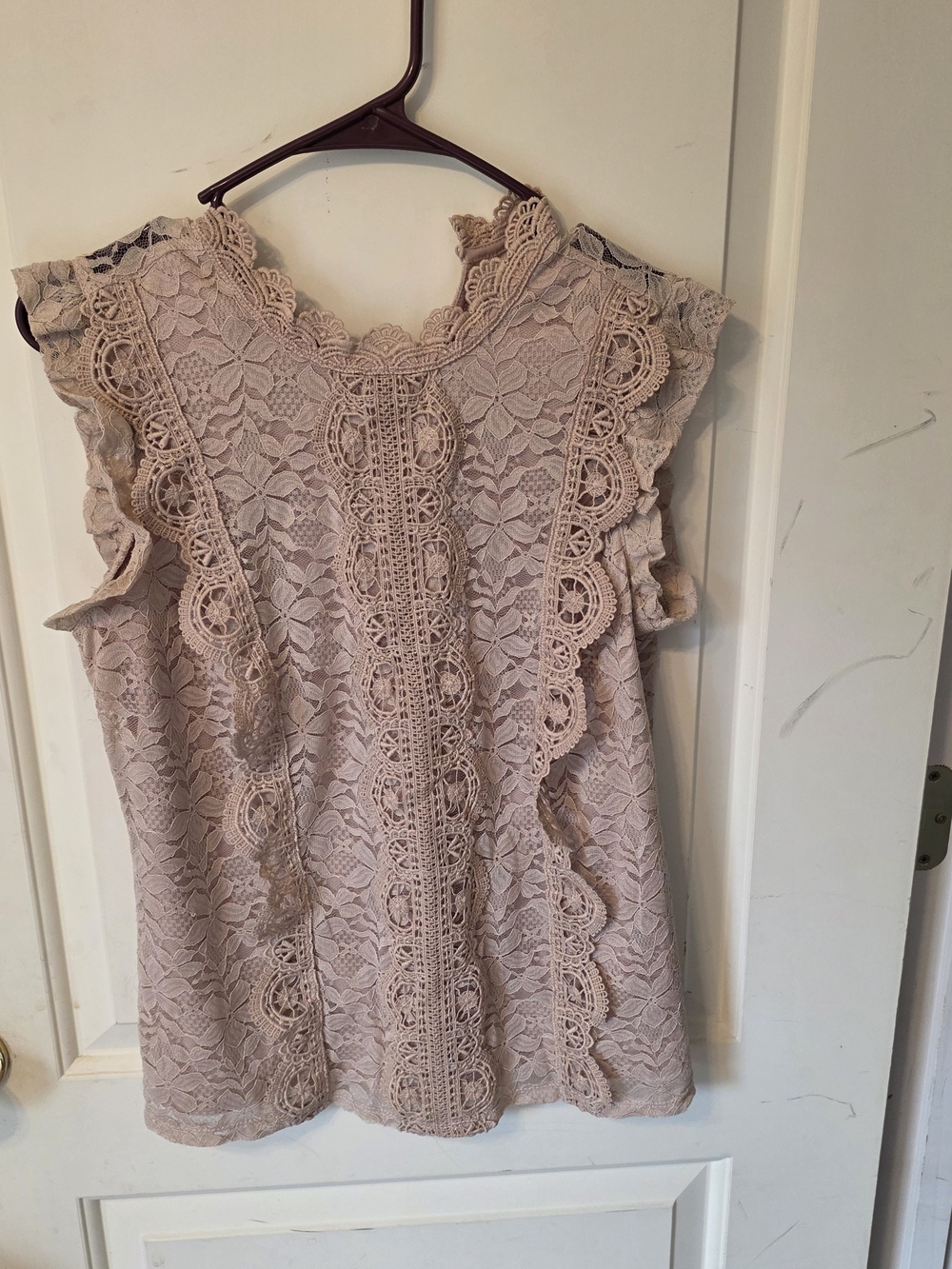 Adiva Lace Ruffle Camisole in Blush Pink